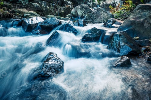 Preview: Mountain Stream With Strong Current And Rocks "Rio De La Miel" Algeciras, Spain.