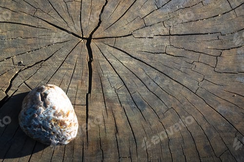 Preview: Spa Beautiful And Unusual Decorative Pebbles On The Old Cracked Wooden Background