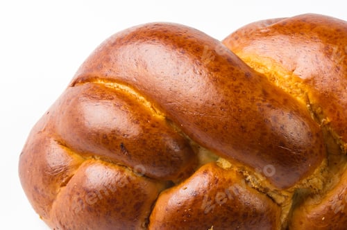 Preview: Chunks Large Braided Loaf On White Background