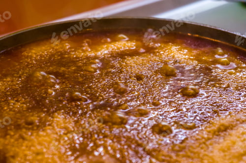Preview: Preparation Of Uzbek Pilaf - Evaporation Of Water From Rice, Close Up