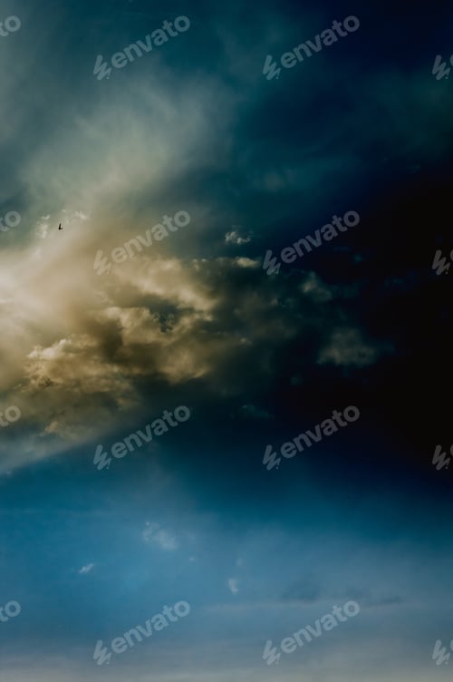 Preview: Landscape With Dramatic Light - Beautiful Golden Sunset With Saturated Sky And Clouds.
