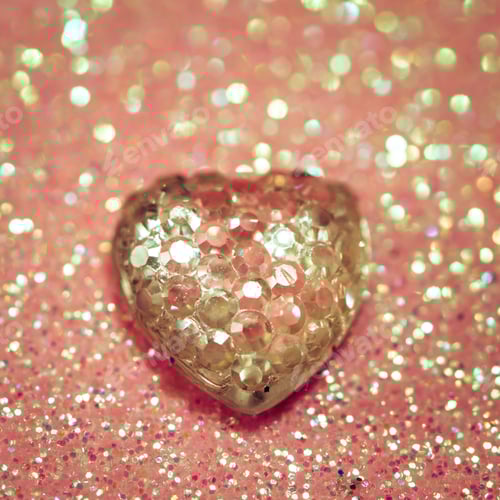 Preview: Pink Heart On Shiny Background Image