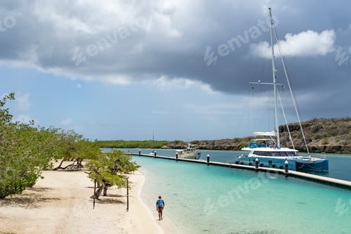 Preview: Boats Around A Pontoon Views Around Curacao A Caribbean Island