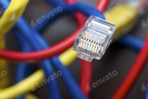 Preview: Ethernet Cable Computer And Colorful Background