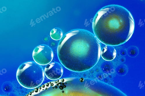 Preview: Abstract, Colorful Composition With Oil, Water And Ink