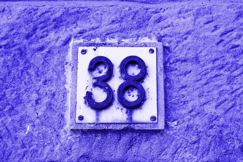 Preview: Number Thirty-Eight On The Wall, Detail Of A Number Of Information In A House, Figures