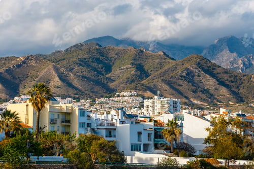 Preview: View Of Beautiful Beach In Nerja, Costa Del Sol, Andalusia, Spain