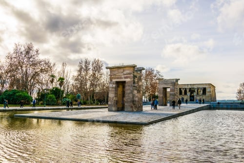 Preview: Egyptian Temple Of Debod Surrounded By Business District In Madrid