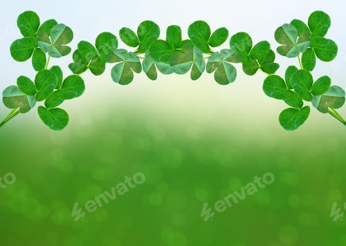 Preview: Summer Landscape. Meadow. Clover. Green Branch Clover