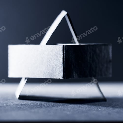 Preview: Dark Blue Paper Shapes And Shadows With Paper Background