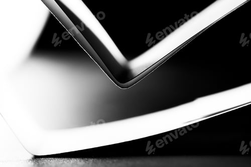 Preview: Black And White Paper Shapes. Image Has Grain Texture Visible On Maximum Size