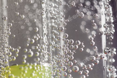 Preview: Abstract Composition With Underwater Tubes With Colorful Jelly Balls Inside And Bubbles