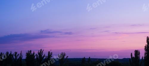 Preview: Landscape With Dramatic Light - Beautiful Golden Sunset With Saturated Sky And Clouds.