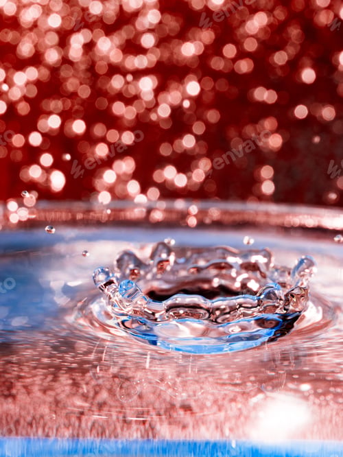 Preview: Abstract, Colorful Composition With Small Bokeh Lights, Water Drops And Water Texture