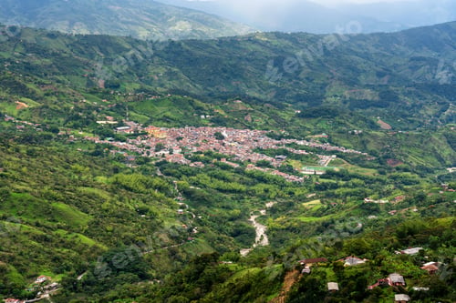 Preview: Panoramic View Of Foggy And Misty Mountains And Highlands In The Countryside Of Colombia Near