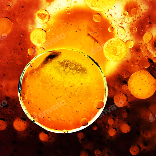 Preview: Abstract, Colorful Composition With Oil, Water And Ink