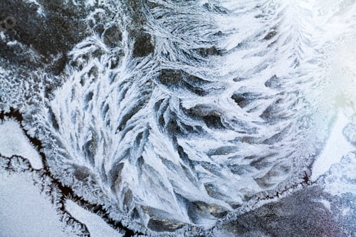 Preview: Ice Flowers On Glass - Texture And Background