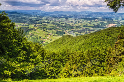 Preview: View Of Polish Town Rytro From Beskidy Mountains (Beskid Sadecki). Beskid Sadecki Is A Part Of