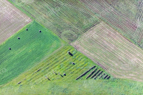 Preview: Aerial View Over The Rural Fields In Summertime