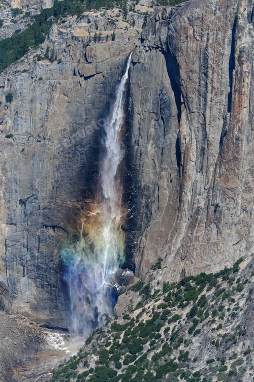 Preview: Rare Sighting Of A Rainbow Across The Upper Yosemite Falls, As Seen From Glacier Point On An Early