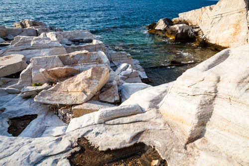 Preview: Aegean Seashore And Marble Rocks In Aliki, Thassos Island, Greece