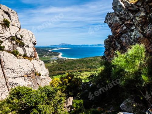 Preview: Top View From The Mountains Totarifa, Costa De La Luz, Andalusia, Spain Europe And The Beaches
