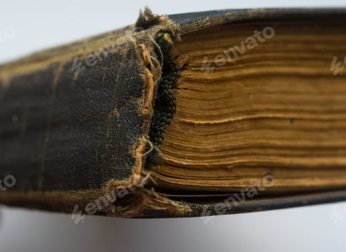 Preview: Part Of The Old Tattered Books With Yellowed Pages