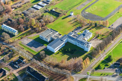 Preview: Aerial View Over The Priekuli Town (Latvia)
