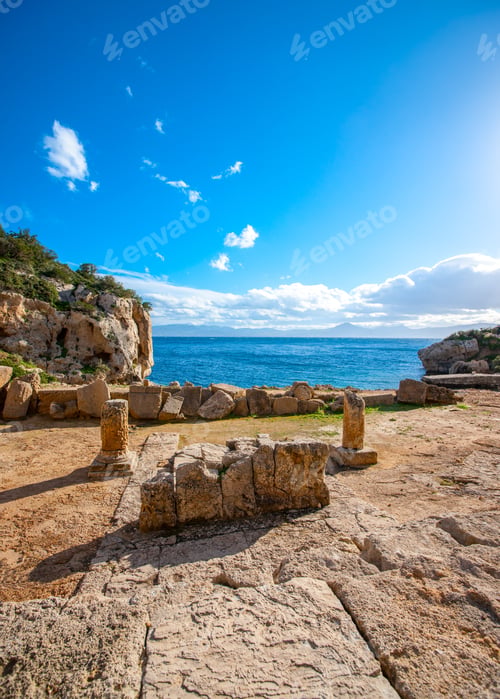 Preview: The Ancient Temple Of Hera With Seaview On The Gulf Beside The Heraion Cape Near Perachora Village