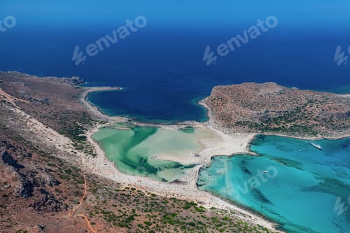 Preview: Aerial View Over The Balos Lagoon And Beach (Chania, Crete, Greece)