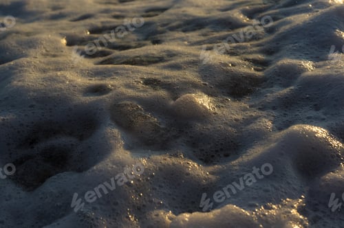 Preview: Pebble Stones On The Sea Beach, The Rolling Waves Of The Sea With Foam
