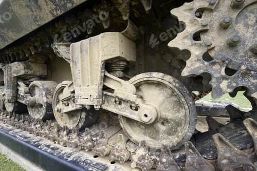Preview: Close-Up Of Tracks Of A M10 Tank In Overlord Museum Omaha Beach, Normandy, France.