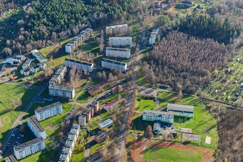 Preview: Aerial View Over The Small Town
