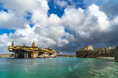 Preview: Vessels At The End Of Caracaasbaai Views Around Curacao A Caribbean Island