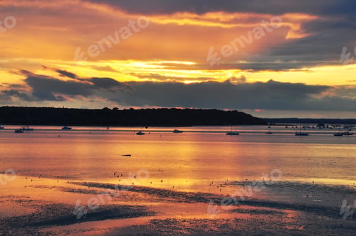 Preview: Summertime Sunset Along Poole Harbour In Dorset, England.