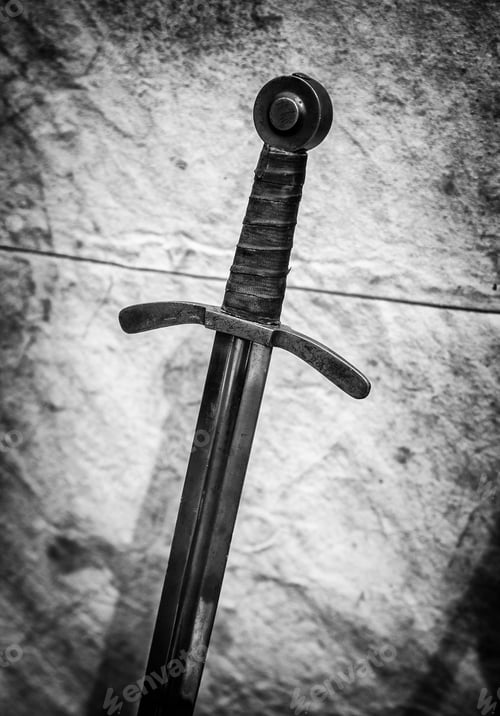 Preview: Ancient Medieval Sword, Detail Of Death Weapon, History