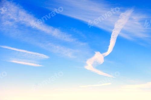 Preview: The Bright Blue Sky With White Clouds. Plane View From The Window