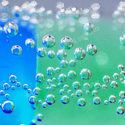 Preview: Abstract Composition With Underwater Tubes With Colorful Jelly Balls Inside And Bubbles