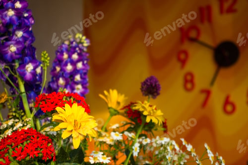 Preview: A Bouquet Of Bright Spring Flowers Of Various Types