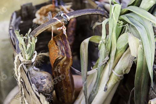 Preview: Basket With Pork And Corn, Detail Of A Snack