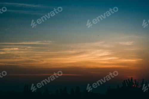 Preview: Landscape With Dramatic Light - Beautiful Golden Sunset With Saturated Sky And Clouds.