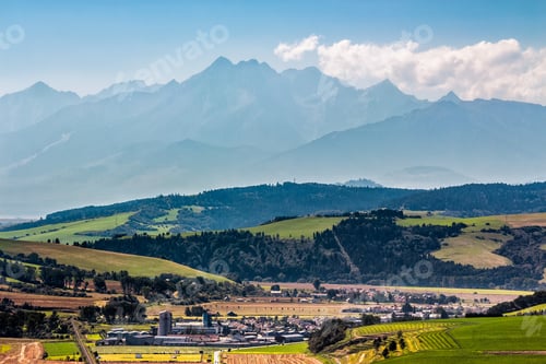Preview: Rural Landscape With Fields And Forest At The Foot Of Tatra Mountains In Slovakia