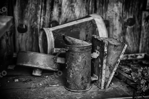 Preview: Old Rusty Oilcan, Old Tool Detail