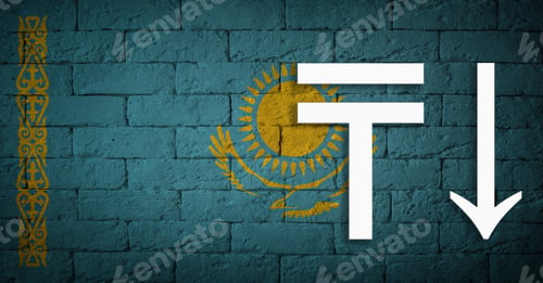 Preview: Symbolic Depreciation Of The National Currency Tenge Against Of The Country Flag Kazakhstan