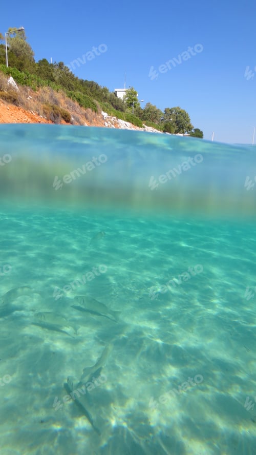 Preview: Sea Level Photo Of Tropical Turquoise Clear Waters And Rocky Seascape