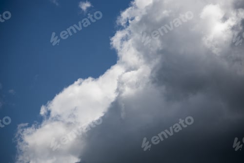 Preview: Beautiful, Fluffy, White And Grey Clouds And Blue Sky