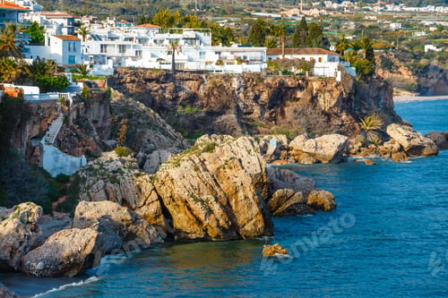 Preview: View Of Beautiful Beach In Nerja, Costa Del Sol, Andalusia, Spain