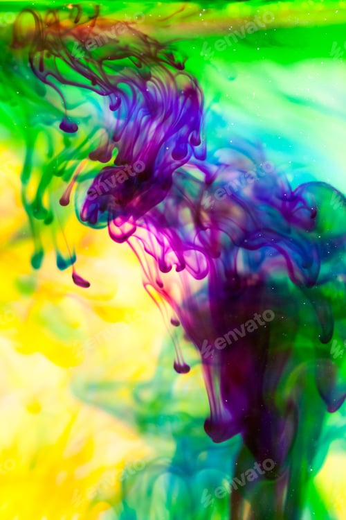 Preview: Abstract Composition With Ink And Small Bubbles. Beautiful Background, Texture And Colors
