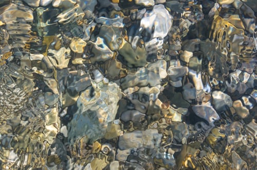 Preview: Sea Pebble Beach With Multicoloured Stones, Waves With Foam