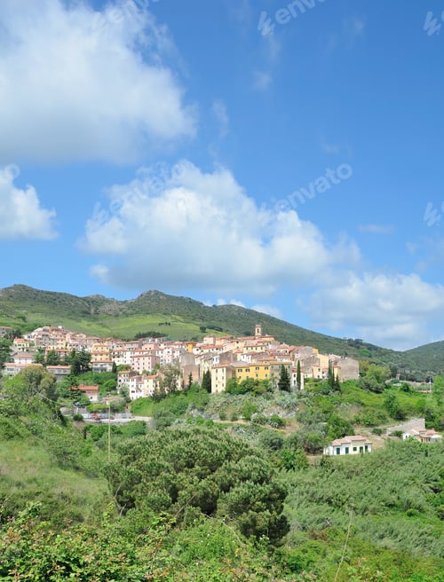 Preview: Mountain Village Of Rio Nell`Elba On Island Of Elba,Tuscany,Mediterranean Sea,Italy